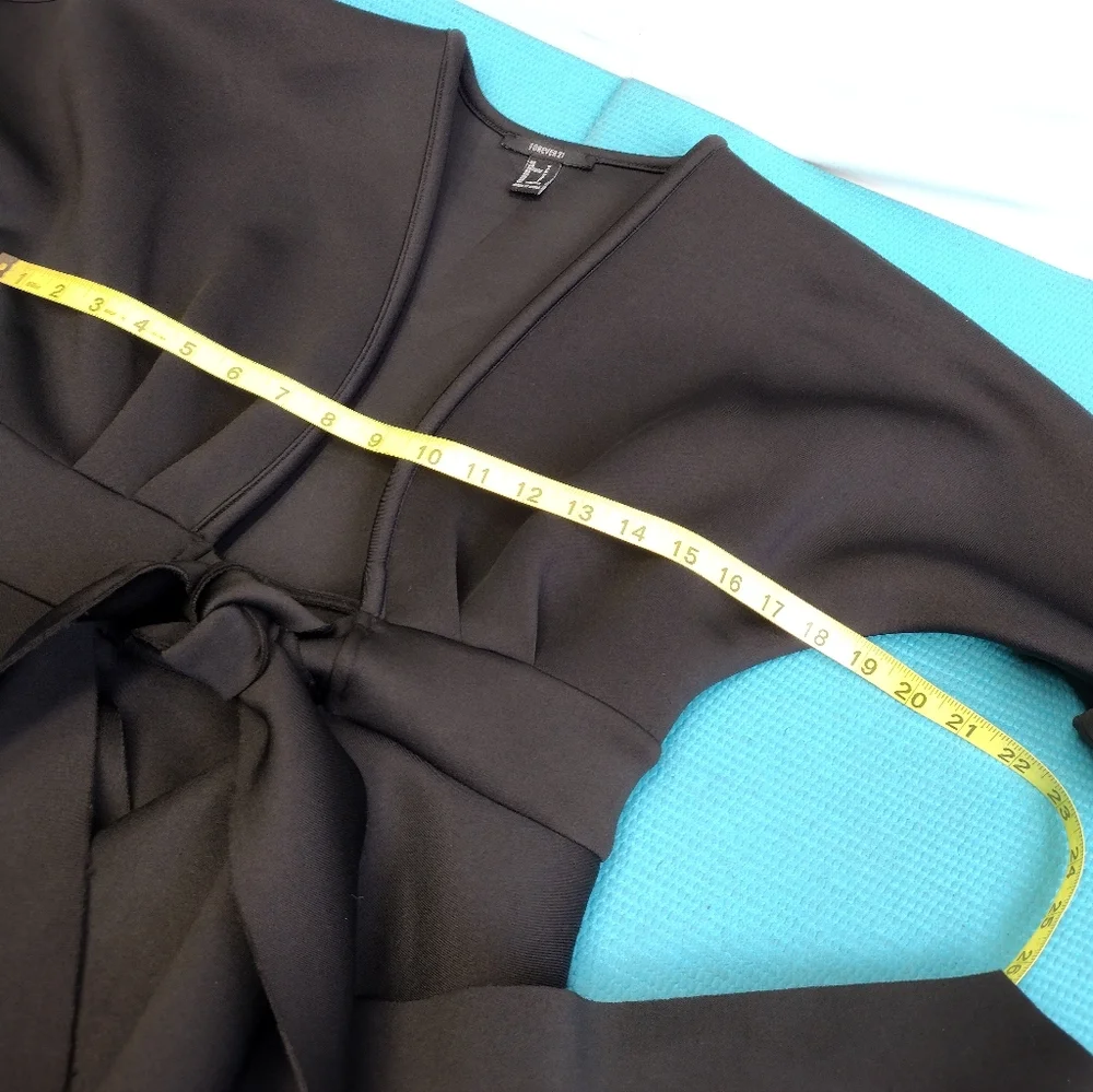 Forever 21 Womens Peplum Stretchy Tie Jacket Blouse Size S